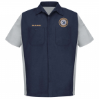 Carpentry Sport Crew Shirt Navy Charcoal includes Embroidered Logo & Name